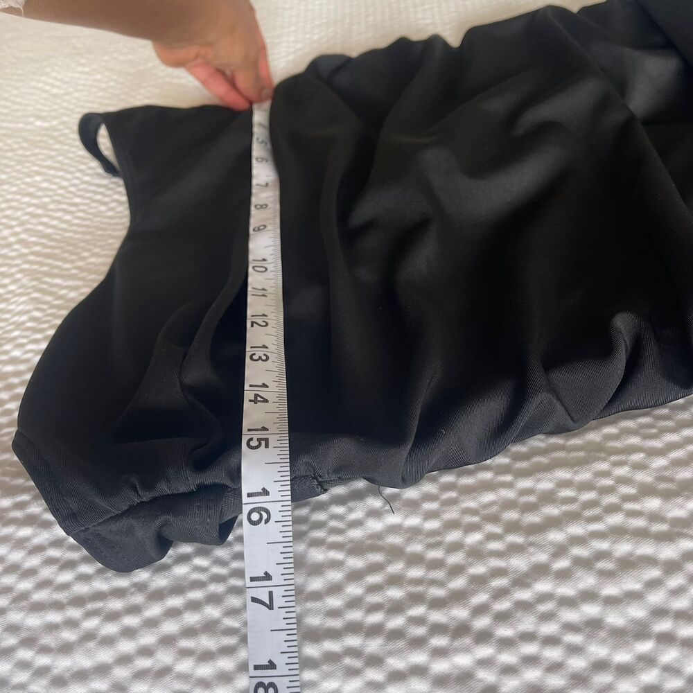 Women's Black Ruched One Piece Swimsuit Size 1XL Slimming Bathing Suit Beachwear - Picture 7 of 8